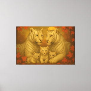 White Tiger Family – Ultra Premium Fine Art Canvas Print