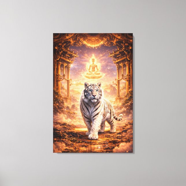 White Tiger Fantasy Art | Man Jiang Hong Art Serie Canvas Print (Front)