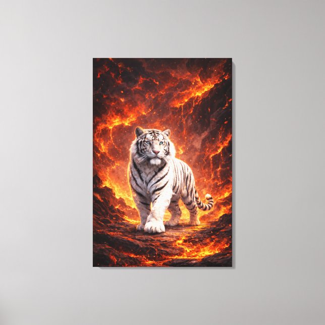 White Tiger Fantasy Art | Man Jiang Hong Art Serie Canvas Print (Front)