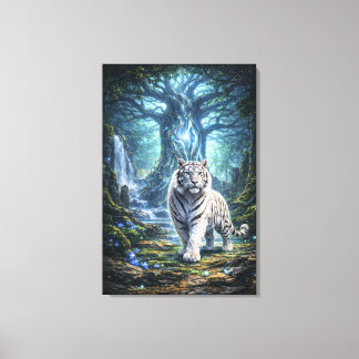 White Tiger Fantasy Art | Man Jiang Hong Art Serie Canvas Print
