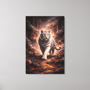White Tiger Fantasy Art   Man Jiang Hong Art Serie Canvas Print