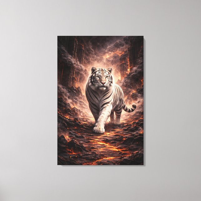 White Tiger Fantasy Art | Man Jiang Hong Art Serie Canvas Print (Front)
