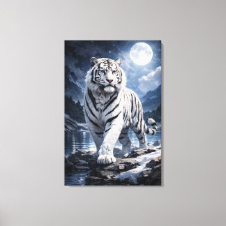White Tiger Fantasy Art | Man Jiang Hong Art Serie Canvas Print
