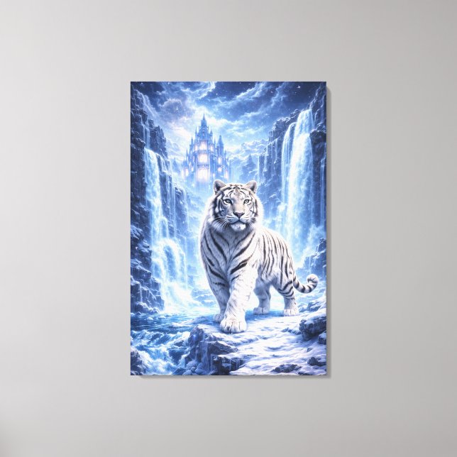 White Tiger Fantasy Art | Man Jiang Hong Art Serie Canvas Print (Front)