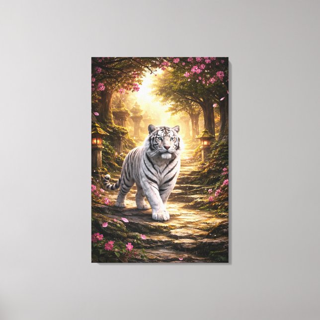 White Tiger Fantasy Art | Man Jiang Hong Art Serie Canvas Print (Front)