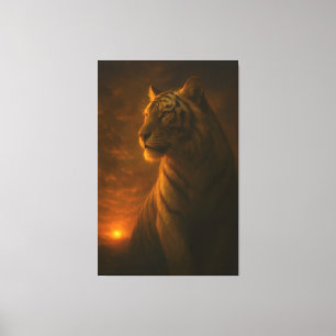 White Tiger Fantasy Art – Mystic Jungle Light Canvas Print