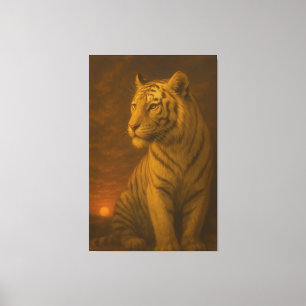 White Tiger Fantasy Art – Mystic Jungle Light Canvas Print