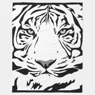 White Tiger Fleece Blanket
