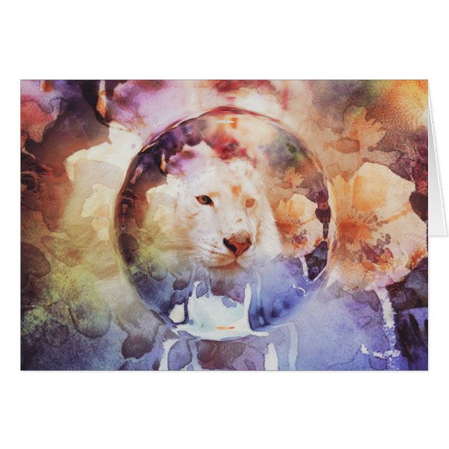 White Tiger Floral Bubble Grunge (Front Horizontal)