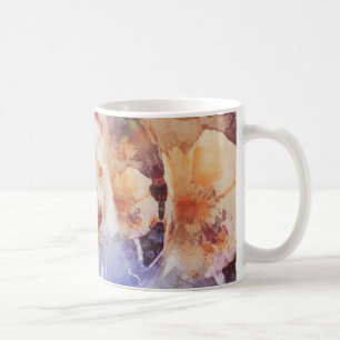 White Tiger Floral Bubble Grunge Coffee Mug