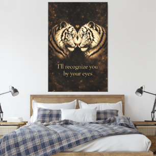 White Tiger Golden Bond – Luxury Black Gold Soulma Canvas Print
