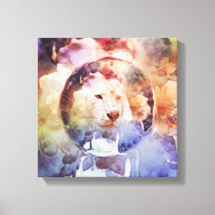 White Tiger Grunge Canvas Print