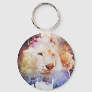White Tiger Grunge Key Ring