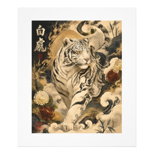 White Tiger Guardian Art Japanese Mythology Photo Print
