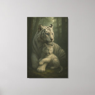 White Tiger – Guardian of Light – ManJiangHong Art Canvas Print