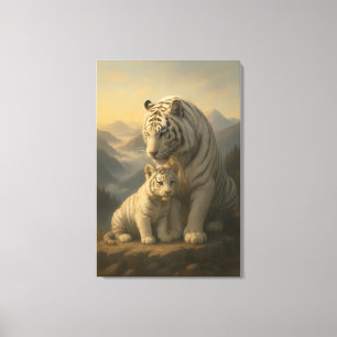 White Tiger – Guardian of Light – ManJiangHong Art Canvas Print
