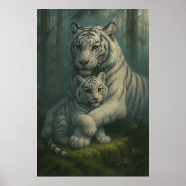 White Tiger – Guardian of Light – ManJiangHong Art Poster (Front)