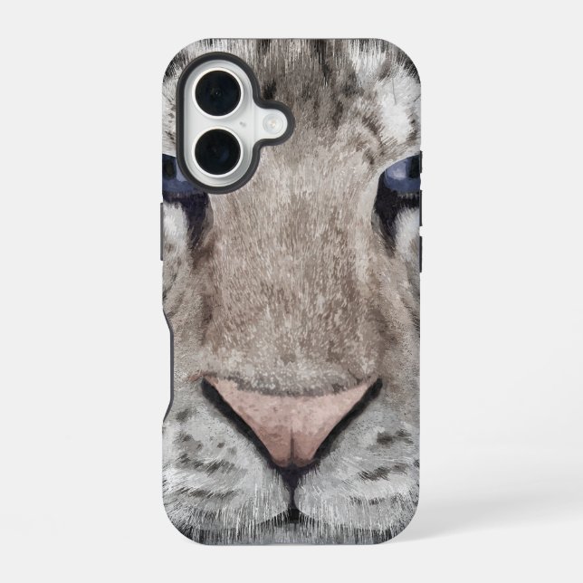 White Tiger Head  iPhone 16 Case (Back)