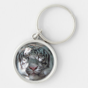 White Tiger Head Key Ring