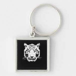 White Tiger Head Wild Cat Lover Zoo Animal Gifft Key Ring