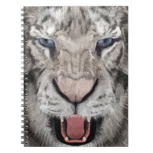 White Tiger Head Wildlife Aesthetic Notebook
