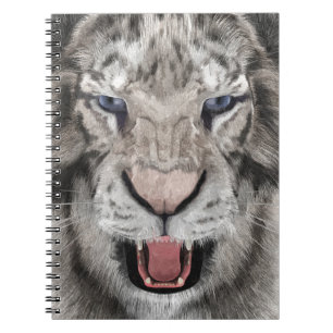 White Tiger Head Wildlife Aesthetic Notebook