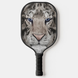 White Tiger Head Wildlife Aesthetic Pickleball Paddle