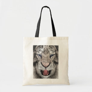 White Tiger Head Wildlife Aesthetic Tote Bag