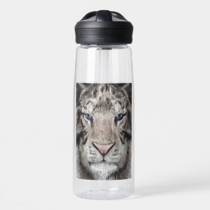 White Tiger Head Wildlife Aesthetic Water Bottle
