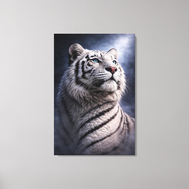 White Tiger in Motion – ManJiangHong Art Series Canvas Print (Front)