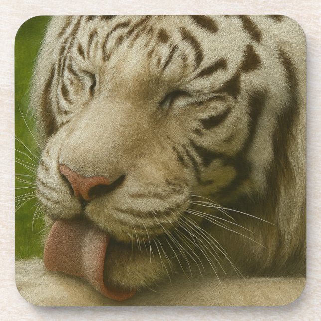 White Tiger in Private Grooming Ritual Coaster (Front)