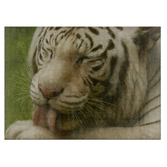 White Tiger in Private Grooming Ritual Cutting Board (Front)