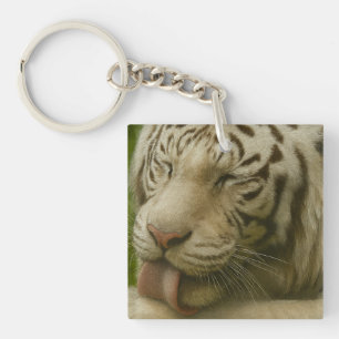 White Tiger in Private Grooming Ritual Key Ring