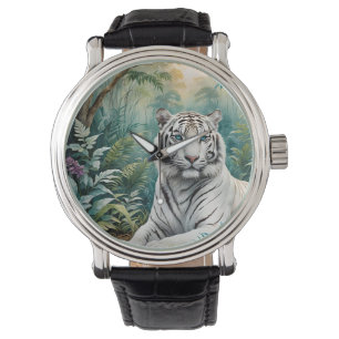 White Tiger Jungle Flora Watch