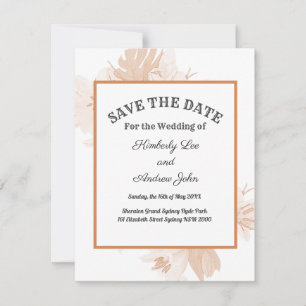 White Tiger Lilies Orange Blush Save The Date Invitation