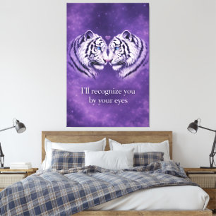 White Tiger Lovers in Purple Mist – Romantic Soulm Canvas Print