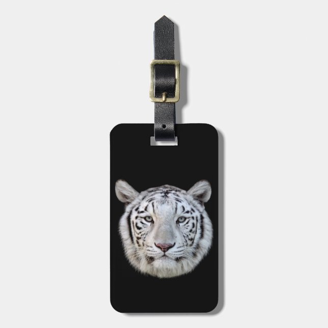 White tiger luggage tag (Front Vertical)