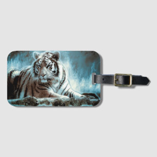White Tiger Luggage Tag