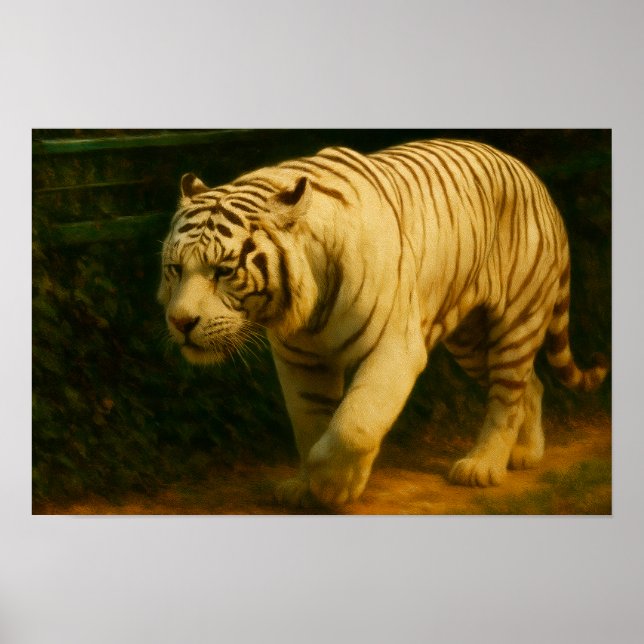 White Tiger Majesty – Stylised Wildlife Art Print (Front)