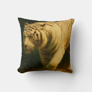 White Tiger Majesty – Stylised Wildlife Art Print Cushion