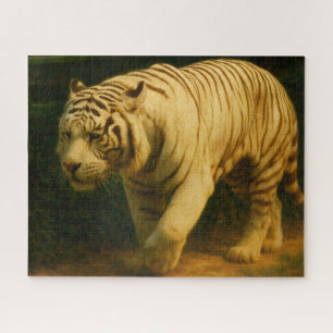 White Tiger Majesty – Stylised Wildlife Art Print Jigsaw Puzzle
