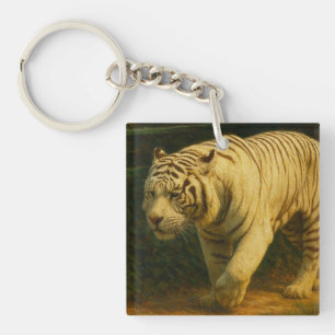 White Tiger Majesty – Stylised Wildlife Art Print Key Ring