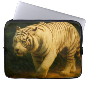 White Tiger Majesty – Stylized Wildlife Art Print Laptop Sleeve