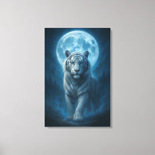 White Tiger – Moonlit Mystical Scene ManJiangHon Canvas Print