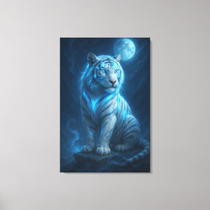 White Tiger – Moonlit Mystical Scene ManJiangHon Canvas Print