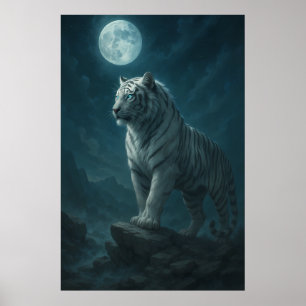 White Tiger – Moonlit Mystical Scene ManJiangHon Poster