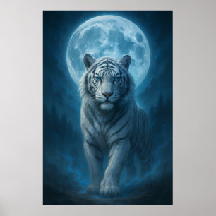 White Tiger – Moonlit Mystical Scene ManJiangHon Poster