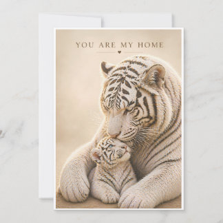 White Tiger Mother and Cub Card – You Are My Home