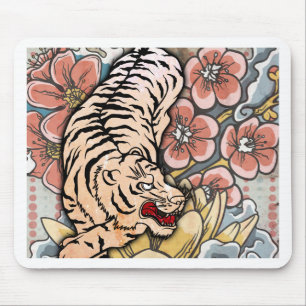 White Tiger Mouse Mat