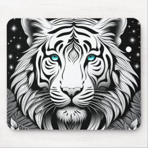 White Tiger Mouse Mat
